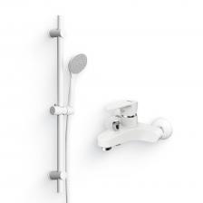 Душевой комплект Гарнитур Dorff Comfort D0108000WH + Смеситель Alpha D9010000WH белый