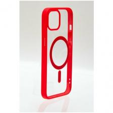 Чехол MagSafe для Apple iPhone 14 Pro / чехол на айфон 14 про прозрачный красный