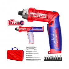 Аккумуляторная отвертка Emtop ECSR0803 – это надежный инструмент полупрофессионального класса, который станет отличным помощником в бытовых и профессиональных задачах. Она оснащена щеточным двигателем и шестигранным хвостовиком 6.35 мм (1/4"), что обеспечивает совместимость с широким спектром насадок. Встроенный аккумулятор с напряжением 8 В обеспечивает стабильную работу, а максимальный крутящий момент в 6 Нм позволяет справляться с различными задачами. Скорость холостого хода составляет 220 об/мин, что оптимально для большинства работ. Отвертка имеет встроенную подсветку, что облегчает работу в условиях недостаточного освещения. Компактный и легкий корпус весом всего 1 кг делает инструмент удобным в использовании и транспортировке. Упакована в удобный чемодан/кейс, что обеспечивает удобство хранения и переноски.