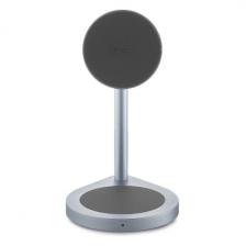 Беспроводное зарядное устройство uBear Stage 2-в-1 серое