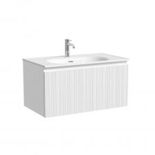 Тумба под раковину в ванную подвесная Sancos Code 785х453х400, c одним ящиком, цвет белый, CD80W