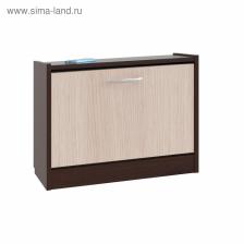 Обувница в прихожую «ТО-21», 600x220x451 мм, цвет венге/белёный дуб