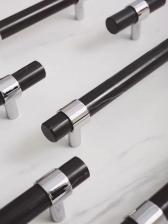 Латунные ручки для шкафов из мрамора, белые/черные