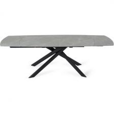 Раскладной обеденный стол с боковыми вставками Loon ОГОГО Обстановочка (Керамика/Серый, Черный) 926794 (прямоугольная столешница, 4 ножки) ОГОГО Обстановочка!