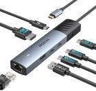 Универсальный адаптер Mokin MOUC6001, HDMI, USB C x 3, USB A, USB C PD, RJ45 to Type C