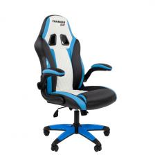 Офисное кресло Chairman Game 15 Россия экокожа черный/голубой/белый CHAIRMAN