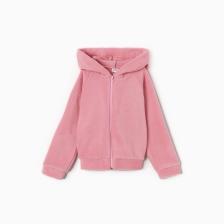Толстовка флисовая детская MINAKU: Fleece Soft, розовая, рост 110 см