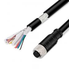 M12 4/5/8/12/17-контактный соединительный кабель типа A, водонепроницаемый IP67, провод датчика кода A, шнур питания ввода-вывода, штекер-мама, авиационная вилка с линией