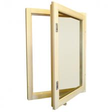 блок оконный одинарный 0,8х0,6м сосна с фурнитурой (замок без ручки)