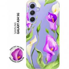 Силиконовый чехол на Samsung Galaxy A54 5G, Самсунг А54 с 3D принтом "Amazing Callas" прозрачный