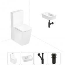 Комплексное предложение по специальной цене, включающее все необходимое для обустройства санузла / ванной комнаты. Элегантный вид напольного унитаза позволяет гармонично вписаться в интерьер современного санузла или ванной комнаты, наполняя его атмосферой роскоши и уюта. Санитарный фарфор Lavinia Boho имеет более твердую и гладкую поверхность, нежели сантехнический фаянс. Система антивсплеск увеличивает гигиеничность использования изделия и делает уборку более быстрой и простой. Компактная подвесная раковина Lavinia Boho One (370 х 245 х 100) — оптимально подходит для небольших ванных комнат или гостевых санузлов. Дизайнерская сантехника изготовлена в едином стиле: изделия прекрасно дополняют друг друга и формируют органичный тандем с латунными сифонами, донными клапанами, выпусками, угловыми вентилями и элегантными аксессуарами.