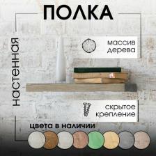 Полка настенная деревянная 40х20х4см серо-синяя