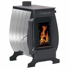 Печь отопительная «Сибирячка 12», с плитой, нержавеющая сталь, со стеклом, толщина металла 3 мм