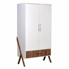 Шкаф двухсекционный Polini kids Porto 3100, с ящиком, 51x103.4x190.4 см, цвет белый-дуб крафт