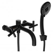 Смеситель для ванны RAIN Кристал — это стильное и надежное решение для вашей ванной комнаты. Выполненный в элегантном черном цвете, он привнесет в интерьер нотки современности и утонченности. Корпус изготовлен из высококачественной латуни, что гарантирует долгий срок службы, а керамические кран-буксы 1/2" обеспечивают плавное и точное управление потоком воды. Короткий излив идеально подходит для небольших ванн, экономя пространство, а душевой набор с лейкой на 3 режима и шлангом длиной 150 см делает процесс принятия душа максимально комфортным. Крепление с эксцентриками упрощает установку, а держатель для лейки идет в комплекте. Смеситель сочетает в себе высокое качество и стильный дизайн, делая его отличным выбором для тех, кто ценит как функциональность, так и эстетику.