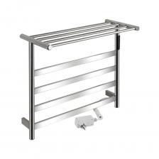 Полотенцесушитель электрический, цвет хром, лесенка с полкой, из нержавеющей стали марки 304, сенсорное управление, с таймером до 24 часов, регулировка температуры от 35°С до 70°С, тэн из углеродного волокна, гармонично впишется в современный интерьер и поможет поддержать комфортную атмосферу в ванной комнате, работает вне зависимости от отопительного сезона, и его можно разместить в любом месте ванной или даже на стене в комнате. Хромированная поверхность устойчива к высоким температурам. Благодаря продуманному расположению труб можно размещать объемный текстиль, сократив время просушки. Установка и ремонт не требуют работы сантехников. Габариты и параметры: высота 510 мм, ширина 575 мм, полка 220 мм. 4 перекладины, с сухим ТЭНом, 75 W, 220-230 V, 50-60 Гц, t - 55°С, IP 44. Комплект: полотенцесушитель, крепёж, провод с евровилкой для подключения. Вес - 4,200 кг, объём - 0,05000 м3.