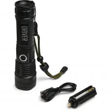 Профессиональный фонарь Lighthouse , с ультрафокусировкой луча Профессиональный сверхъяркий фонарь Driver Limited Edition Мощный и надежный инструмент для охоты, туризма и активного отдыха, подойдет как походный, дачный, автомобильный вариант. Светодиодный фонарь с функцией яркого стробоскопа, пригодиться для целого ряда жизненных ситуаций. Функция стробоскопа поможет отпугнуть животных, либо подать сигнал SOS Светодиод XH P50, стеклянная линза обеспечивает световой поток яркостью до 1000 люмен . Функция изменения фокусировки зума (zoom) , делает луч либо рассеянным широким либо концентрирует в одной точке. Питание от 1 аккумулятора в комплекте 1200 mAh, с возможностью подзарядки от USB Type C. В комплекте есть переходник для использования стандартных батареек типа ААА. Характеристики: Режимов работы: 5 Приблизительное время работы фонаря 2-3 часа Аккумулятор 1200mAh Мощность 10Вт Материал корпуса : сплав алюминиевый Тип лампы: светодиод XH P50 Световой поток : 1000лм Защита от пыли и влаги: IP54 Фокусировка луча (zoom) Размер 1644 см Дальность свечения до 1000 метров (1км) Вес 330 гр В комплекте пластиковый чехол-кейс . Ударопрочный корпус Уровень заряда аккумулятора 5 режимов работы Режим фокусировки Мощный лазерный светодиод