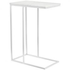 Придиванный столик 50x30см, белый мрамор с белыми ножками Bradex Home Loft RF 0359 (прямоугольная столешница)