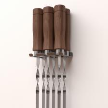 Держатель для хранения шампуров, настенный, нержавеющая сталь СОКОЛ, цена за 1 шт