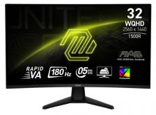 MSI 32CQ6F 31.5" 16:9 WQHD(2560x1440) Rapid VA Curve 1500R,DisplayHDR 400, 0,5ms(GTG), 3500:1, 100M:1,400nits, 178/178, 2xHDMI 2.0, 1xDP 1.4, Tilt, VESA, 180HZ, Black, 1y war-ty [9S6-3DC91M-028]