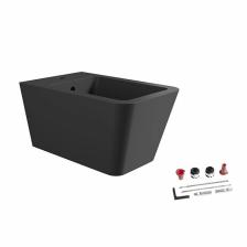 Alice комплект: Биде HIDE Square 55х35, подвесное, с набором для крепления, чёрный матовый