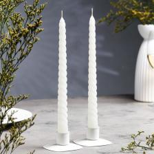 Набор свечей витых, 2.2x25 см, лакированная 2 шт., белый