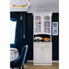 Буфет двухстворчатый «Констанция», с карнизом, 800x430x2250 мм, белый, белый матовый