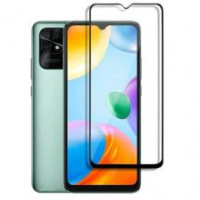 Защитное стекло для Xiaomi Redmi 10C / 12C / Poco C40 / Poco C55 на весь экран с черной рамкой
