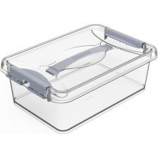 Контейнер Martika с защелками и ручкой, 6 л, клик, прозрачный С272ПРО