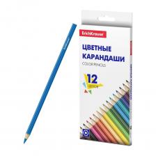 Цветные карандаши ErichKrause деревянные, шестигранные, 12 цветов, 12 шт. 50529