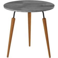 Стол журнальный BeautyStyle 22 орех гикори grey/черный/бук Mebelik (круглая столешница, 3 ножки)