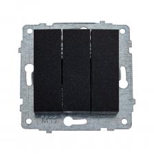 Механизм выключателя OVIVO 3-кл., черный металлик 600-000217-254