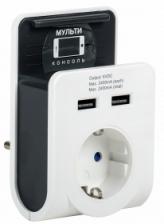 IEK Адаптер Т-02/01 1 место 2P+PE 16А 2хUSB 2,4А, WTP11-16-01-Z-K01 1 шт