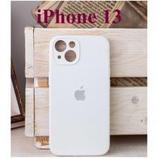 Чехол ЭКОLАЙН, для iPhone 13, силикон/ABS-пластик, защита камеры, soft touch, цвет белый