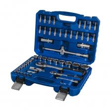 Набор инструментов универсальный Кобальт 54 предмета выполнен из хром-ванадиевой стали. Благодарю сбалансированной комплектации набор подойдёт для большого количества различных задач, снижая зависимость от стороннего инструмента. Все инструменты надёжно фиксируются и не выпадают при тряске. Эргономичный и противоударный кейс имеет надёжное петлевое соединение и металлические замки.