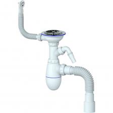 Сифон Unicorn B436V 3 1/2х40 с круглым переливом, с носиком, с гофрой 40х40х50 544820