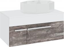 Тумба с раковиной Runo Вудлайн 85 подвесная, железный камень, раковина Cristallo 50