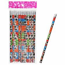 Карандаш чернографитный Calligrata «Футбол», НВ, с ластиком, корпус круглый