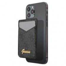 Магнитный картхолдер Guess Wallet Cardslot Magsafe 4G Trangle Logo, цвет Черный (GUWMS4GTLBK)