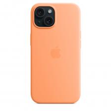 Чехол Apple iPhone 15 Silicone Case MagSafe Orange Sorbet силиконовый цвета апельсинового сорбета MT0W3FE/A