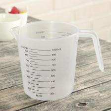 Стакан мерный, 1 л, пластик, прозрачный