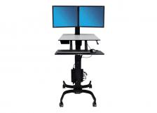 Ergotron Мобильное рабочее место для двух мониторов WorkFit-C Dual Sit-Stand Workstation (24-214-085)