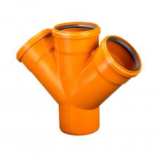 Крестовина Lammin d110х110х110 мм 45° пластиковая одноплоскостная для наружной канализации