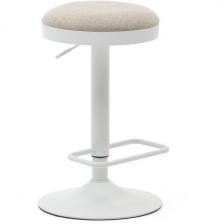 Табурет La Forma (ex Julia Grup) Zaib (Белый/ Сталь)