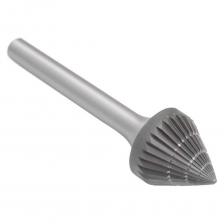 Борфреза (шарошка) по металлу коническая с конусностью 60° J161306, двойная насечка, цельная, твердосплавная, хвостовик удлиненный. Данная шарошка используется как зенковка (зенкование небольших отверстий под углом 60°), для точечной обработки кромок, изготовления фасок, обработки различных отверстий. Внимание, изображение товара может отличаться от реального! Верные параметры указаны в технических характеристиках товара.