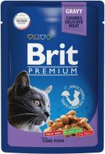 Влажный корм для кошек Brit Premium с треской в соусе 85г
