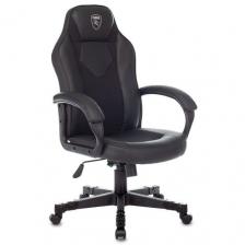 Кресло игровое ZOMBIE Game 17, на колесиках, ткань/экокожа, черный [zombie game 17 carbo]