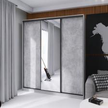 Шкаф - купе «Лофт», с зеркалом, 2100x620x2300 мм, цвет серый шагрень/метрополитен грей