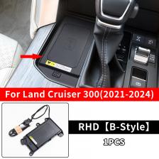 Магнитное Беспроводное зарядное устройство с центральным управлением для Toyota Land Cruiser 300 2021-2024 , быстрая зарядка Lc300, обновленные аксессуары для интерьера