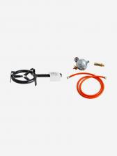 Комплект горелка кольцевая D20 см Paella World, редуктор 50 мбар с защитой от поломки, шланг газовый 1,5 м, Черный